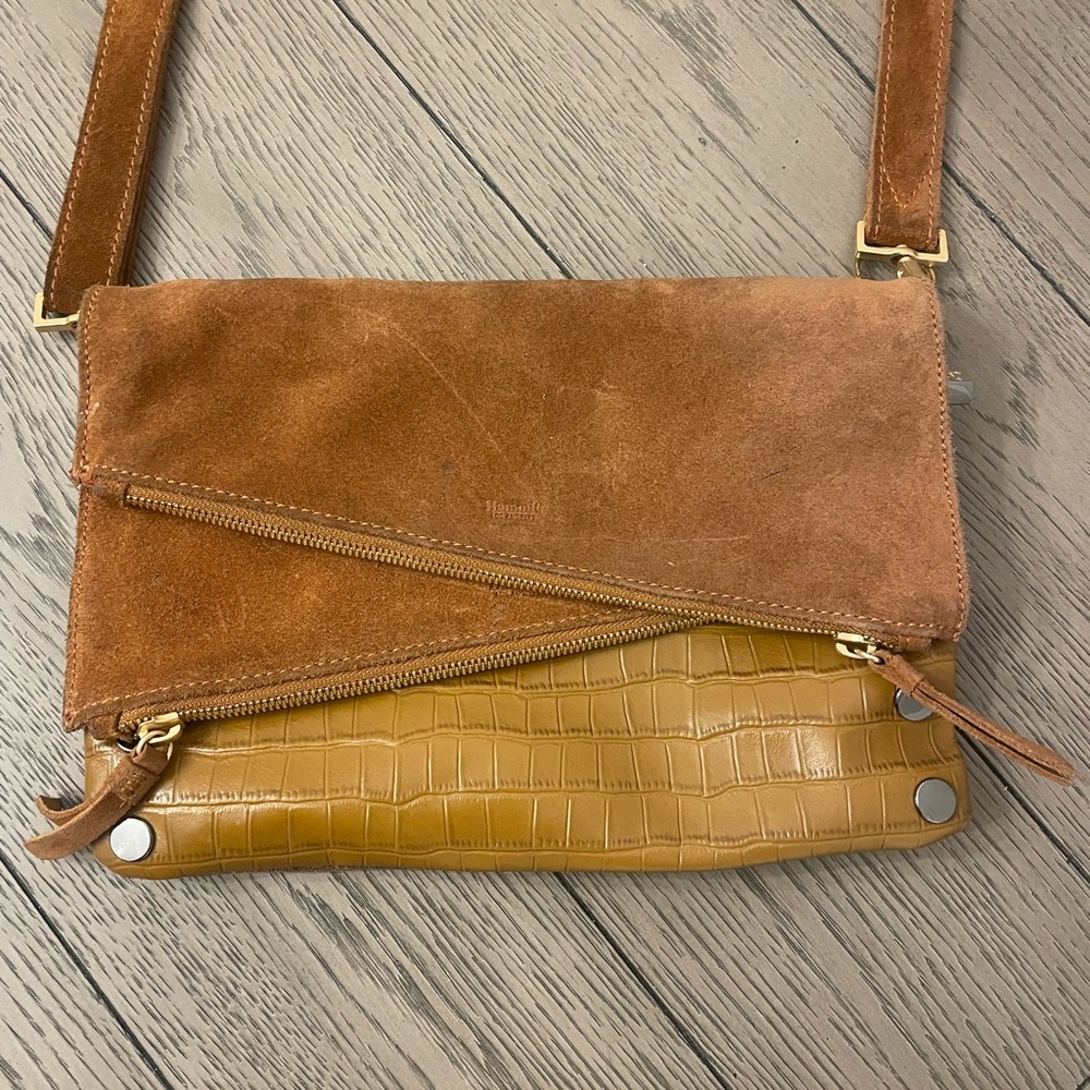 HAMMITT Crossbody leather and suede purse